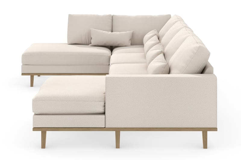 Copenhagen 5-seters Venstrevendt U-formet Sofa med Divan og Sjeselong i Stoff - Beige - Møbler - Sofaer - U-sofa