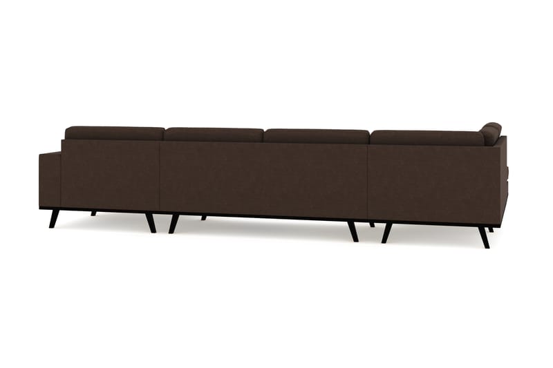 Copenhagen 5-seters Venstrevendt U-formet Sofa med Divan og Sjeselong i Stoff - Brun - Møbler - Sofaer - U-sofa