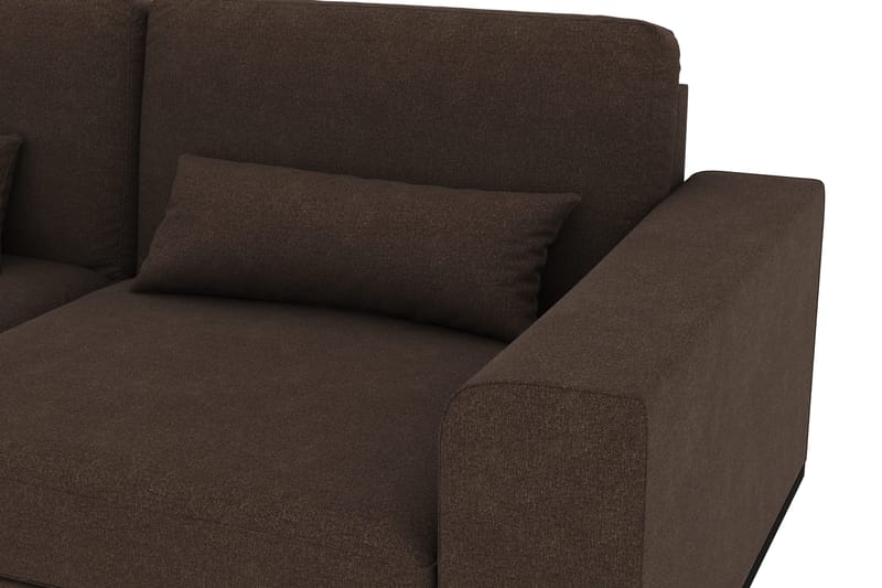 Copenhagen 5-seters Venstrevendt U-formet Sofa med Divan og Sjeselong i Stoff - Brun - Møbler - Sofaer - U-sofa
