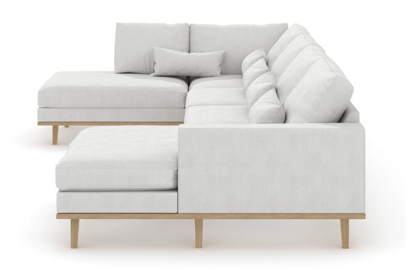 Copenhagen 5-seters Venstrevendt U-formet Sofa med Divan og Sjeselong i Stoff - Hvit - Møbler - Sofaer - U-sofa