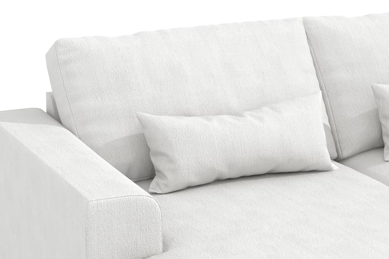 Copenhagen 5-seters Venstrevendt U-formet Sofa med Divan og Sjeselong i Stoff - Hvit - Møbler - Sofaer - U-sofa
