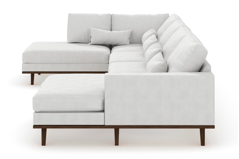 Copenhagen 5-seters Venstrevendt U-formet Sofa med Divan og Sjeselong i Stoff - Hvit - Møbler - Sofaer - U-sofa