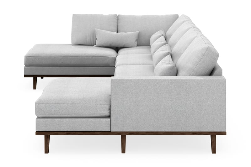Copenhagen 5-seters Venstrevendt U-formet Sofa med Divan og Sjeselong i Stoff - Lys grå - Møbler - Sofaer - U-sofa