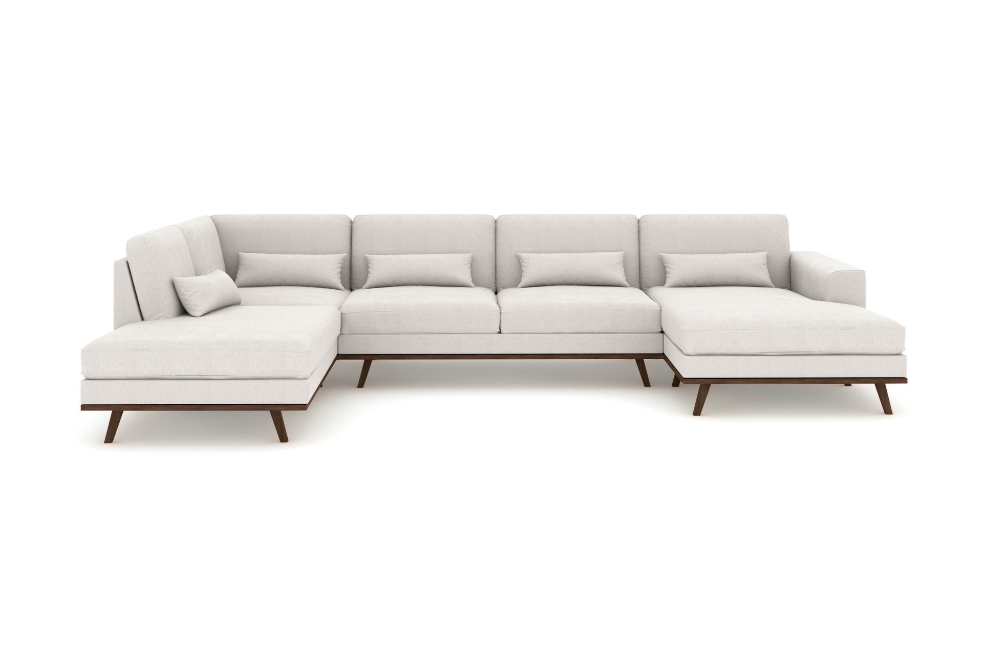 Copenhagen 5-seters Venstrevendt U-formet Sofa med Divan og Sjeselong i Stoff - Lys grå - Møbler - Sofaer - U-sofa