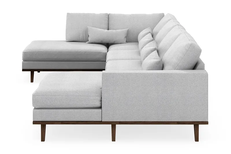 Copenhagen 5-seters Venstrevendt U-formet Sofa med Divan og Sjeselong i Stoff - Lys grå - Møbler - Sofaer - U-sofa