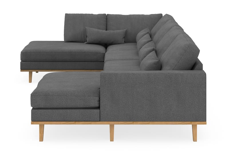 Copenhagen 5-seters Venstrevendt U-formet Sofa med Divan og Sjeselong i Stoff - Mørk grå - Møbler - Sofaer - U-sofa