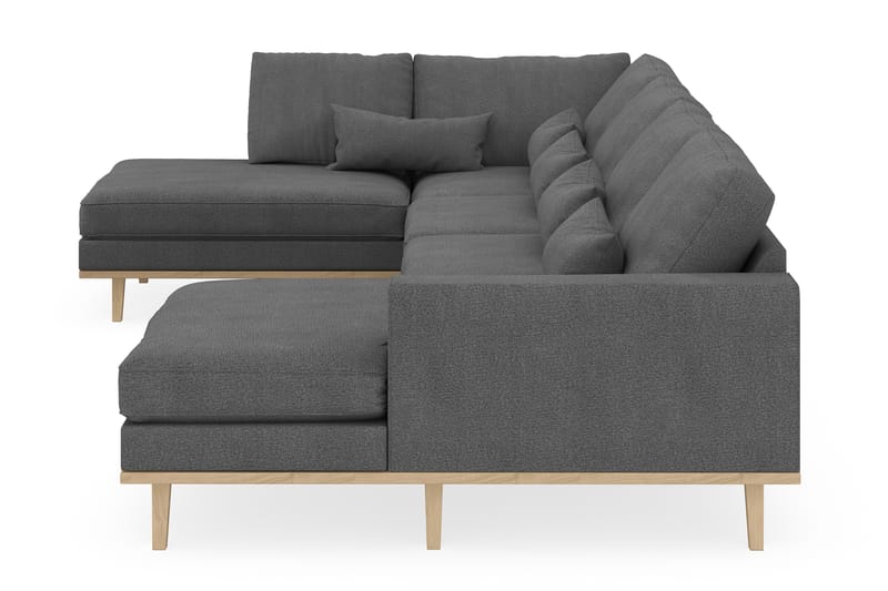 Copenhagen 5-seters Venstrevendt U-formet Sofa med Divan og Sjeselong i Stoff - Mørk grå - Møbler - Sofaer - U-sofa