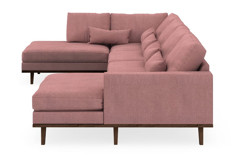 Copenhagen 5-seters Venstrevendt U-formet Sofa med Divan og Sjeselong i Stoff - Rosa - Møbler - Sofaer - U-sofa