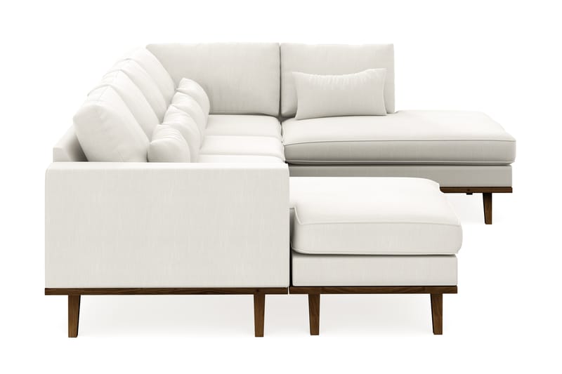 Copenhagen Compact 4-seters Høyrevendt U-formet Large Sofa med Divan og Sjeselong i Stoff - Lys grå - Møbler - Sofaer - U-sofa