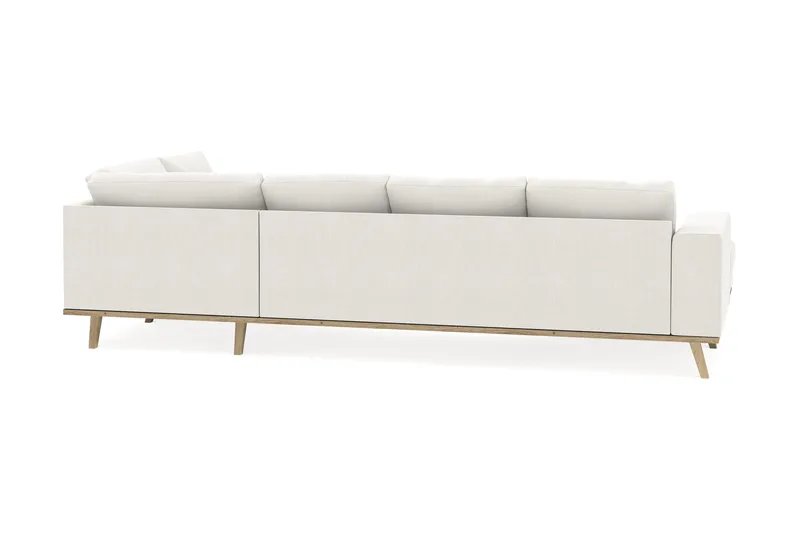 Copenhagen Compact 4-seters Høyrevendt U-formet Sofa med Divan og Sjeselong i Stoff - Lys grå - Møbler - Sofaer - U-sofa