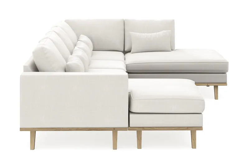 Copenhagen Compact 4-seters Høyrevendt U-formet Sofa med Divan og Sjeselong i Stoff - Lys grå - Møbler - Sofaer - U-sofa