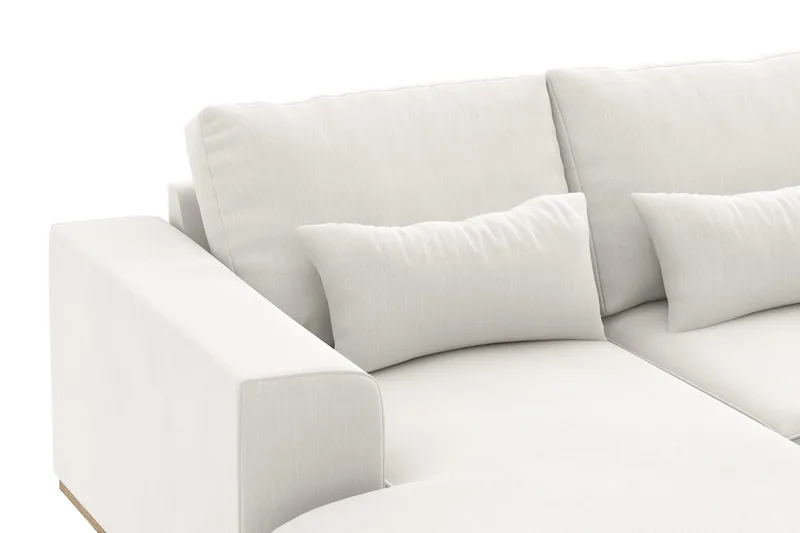 Copenhagen Compact 4-seters Høyrevendt U-formet Sofa med Divan og Sjeselong i Stoff - Lys grå - Møbler - Sofaer - U-sofa