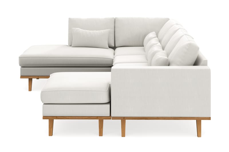 Copenhagen Compact 4-seters Venstrevendt U-formet Sofa med Divan og Sjeselong i Stoff - Lys grå - Møbler - Sofaer - U-sofa