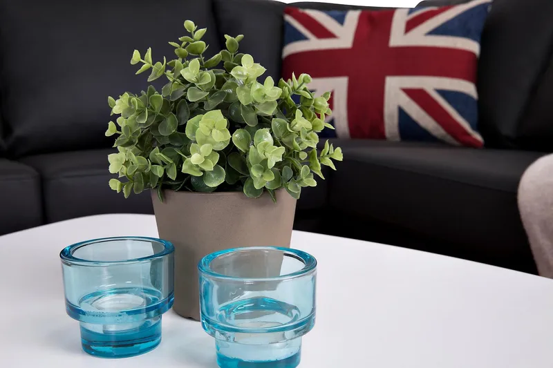 Crazy 4-seters Høyrevendt U-formet Large Sofa med Divan og Sjeselong i Kunstlær - Svart - Møbler - Sofaer - U-sofa