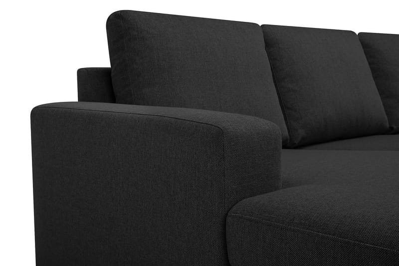 Crazy 4-seters Høyrevendt U-formet Large Sofa med Divan og Sjeselong i Stoff - Antrasitt - Møbler - Sofaer - U-sofa