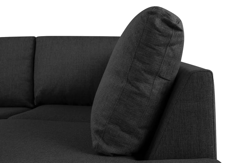 Crazy 4-seters Høyrevendt U-formet Large Sofa med Divan og Sjeselong i Stoff - Antrasitt - Møbler - Sofaer - U-sofa