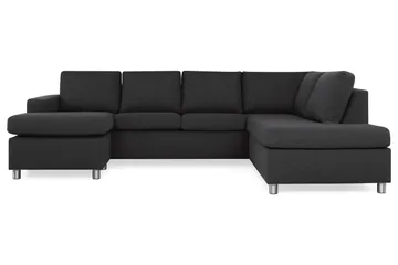 Crazy 4-seters Høyrevendt U-formet Large Sofa med Divan og Sjeselong i Stoff