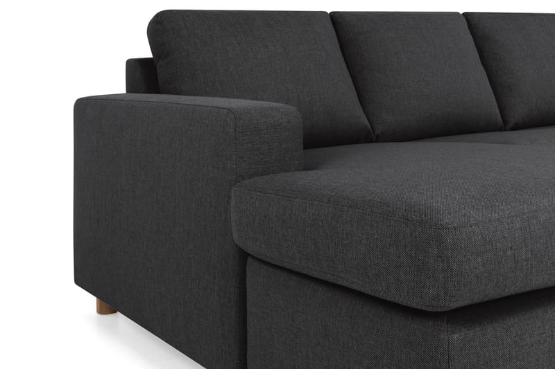 Crazy 4-seters Høyrevendt U-formet Large Sofa med Divan og Sjeselong i Stoff - Antrasitt - Møbler - Sofaer - U-sofa
