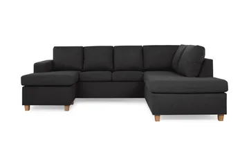 Crazy 4-seters Høyrevendt U-formet Large Sofa med Divan og Sjeselong i Stoff