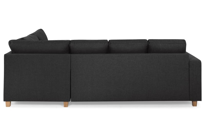 Crazy 4-seters Høyrevendt U-formet Large Sofa med Divan og Sjeselong i Stoff - Antrasitt - Møbler - Sofaer - U-sofa