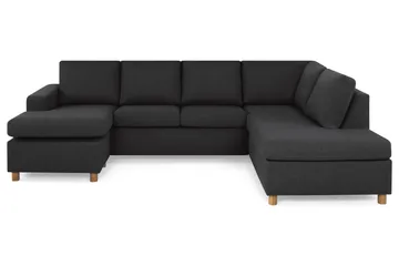 Crazy 4-seters Høyrevendt U-formet Large Sofa med Divan og Sjeselong i Stoff