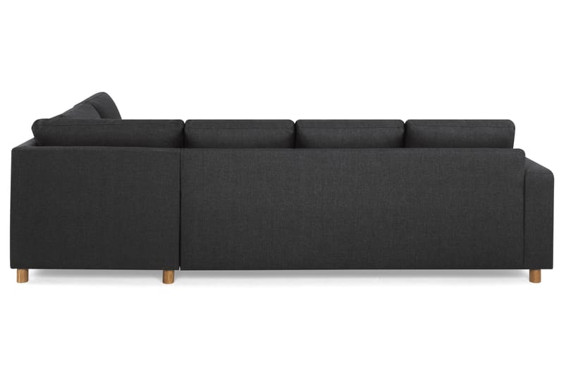 Crazy 4-seters Høyrevendt U-formet Large Sofa med Divan og Sjeselong i Stoff - Antrasitt - Møbler - Sofaer - U-sofa
