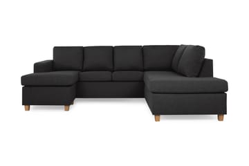 Crazy 4-seters Høyrevendt U-formet Large Sofa med Divan og Sjeselong i Stoff