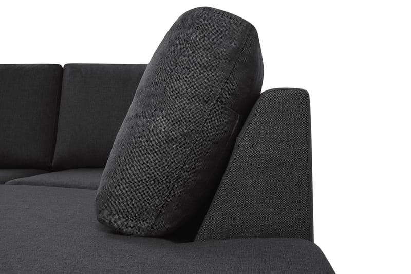 Crazy 4-seters Høyrevendt U-formet Large Sofa med Divan og Sjeselong i Stoff - Antrasitt - Møbler - Sofaer - U-sofa