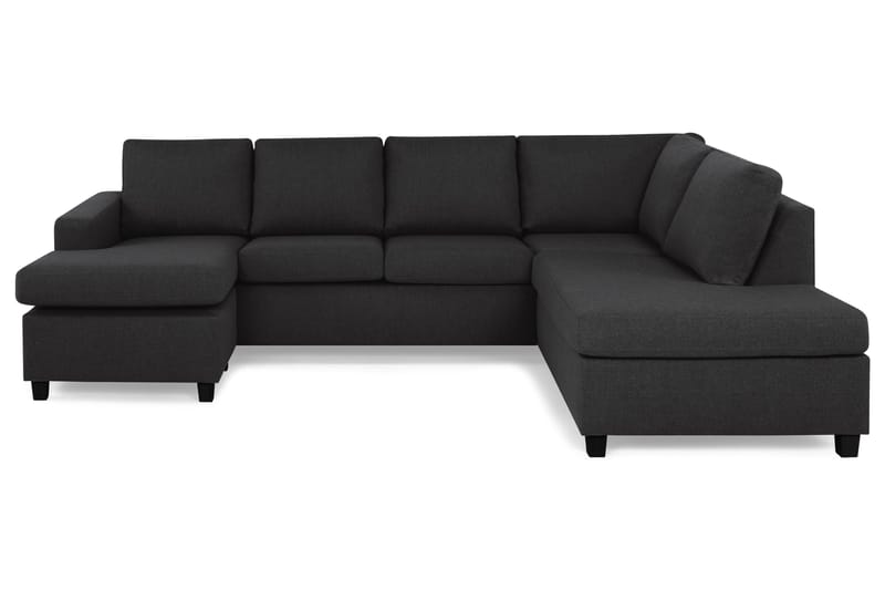 Crazy 4-seters Høyrevendt U-formet Large Sofa med Divan og Sjeselong i Stoff - Antrasitt - Møbler - Sofaer - U-sofa