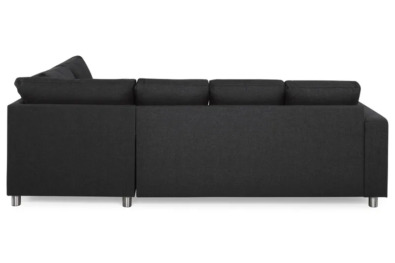 Crazy 4-seters Høyrevendt U-formet Large Sofa med Divan og Sjeselong i Stoff - Antrasitt - Møbler - Sofaer - U-sofa