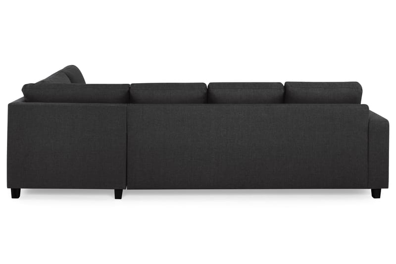 Crazy 4-seters Høyrevendt U-formet Large Sofa med Divan og Sjeselong i Stoff - Antrasitt - Møbler - Sofaer - U-sofa