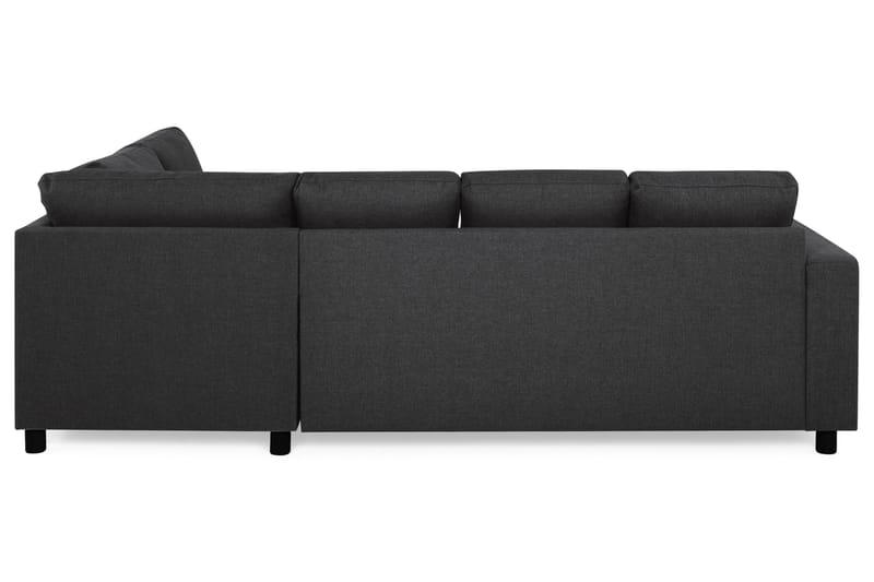 Crazy 4-seters Høyrevendt U-formet Large Sofa med Divan og Sjeselong i Stoff - Antrasitt - Møbler - Sofaer - U-sofa