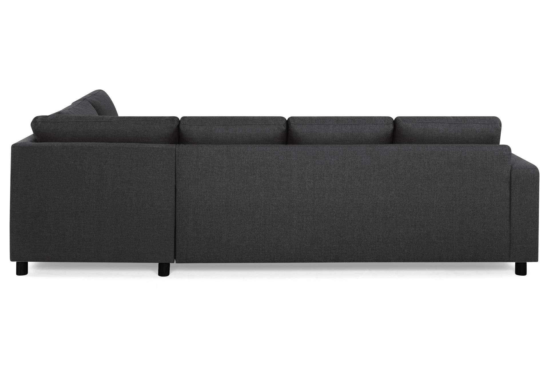 Crazy 4-seters Høyrevendt U-formet Large Sofa med Divan og Sjeselong i Stoff - Antrasitt - Møbler - Sofaer - U-sofa