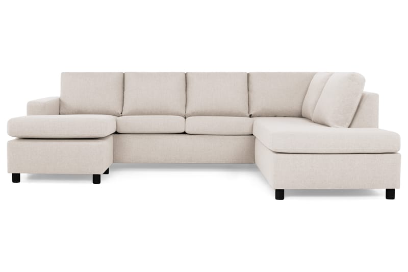 Crazy 4-seters Høyrevendt U-formet Large Sofa med Divan og Sjeselong i Stoff - Beige - Møbler - Sofaer - U-sofa