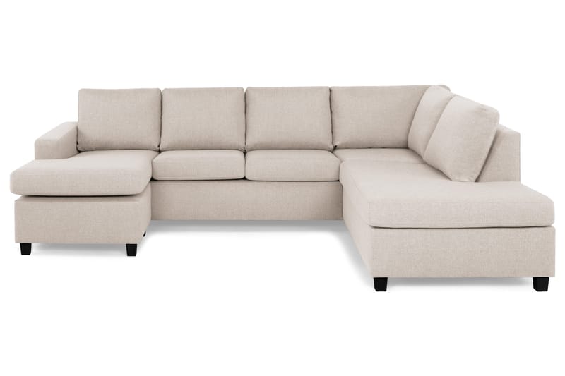 Crazy 4-seters Høyrevendt U-formet Large Sofa med Divan og Sjeselong i Stoff - Beige - Møbler - Sofaer - U-sofa