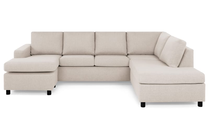 Crazy 4-seters Høyrevendt U-formet Large Sofa med Divan og Sjeselong i Stoff - Beige - Møbler - Sofaer - U-sofa