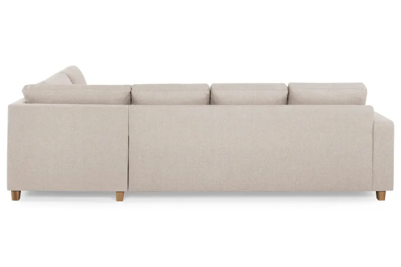 Crazy 4-seters Høyrevendt U-formet Large Sofa med Divan og Sjeselong i Stoff - Beige - Møbler - Sofaer - U-sofa