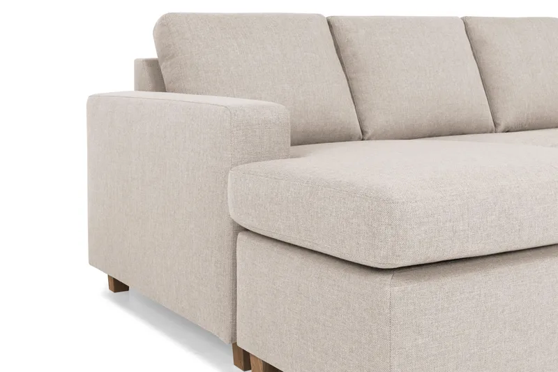Crazy 4-seters Høyrevendt U-formet Large Sofa med Divan og Sjeselong i Stoff - Beige - Møbler - Sofaer - U-sofa