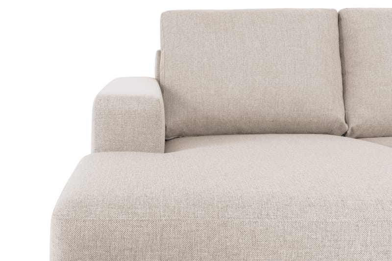 Crazy 4-seters Høyrevendt U-formet Large Sofa med Divan og Sjeselong i Stoff - Beige - Møbler - Sofaer - U-sofa