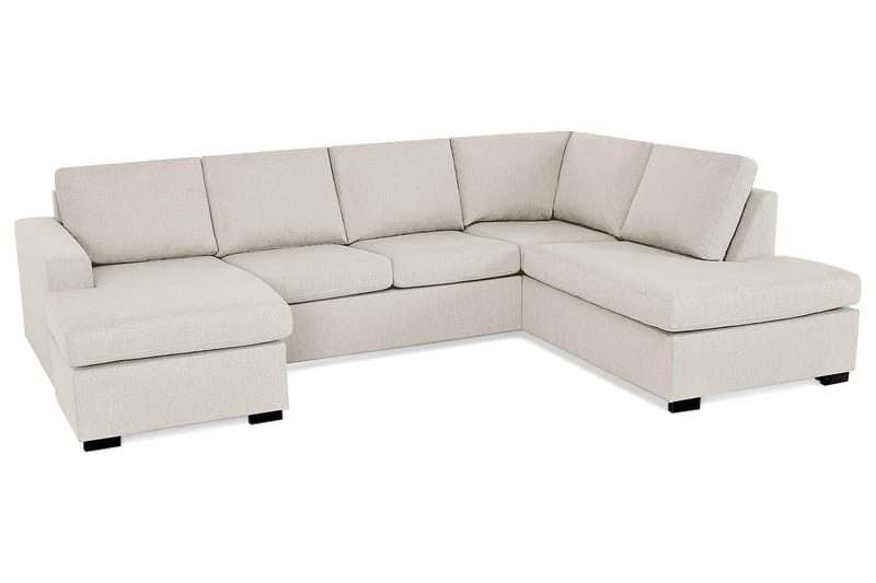 Crazy 4-seters Høyrevendt U-formet Large Sofa med Divan og Sjeselong i Stoff - Beige - Møbler - Sofaer - U-sofa