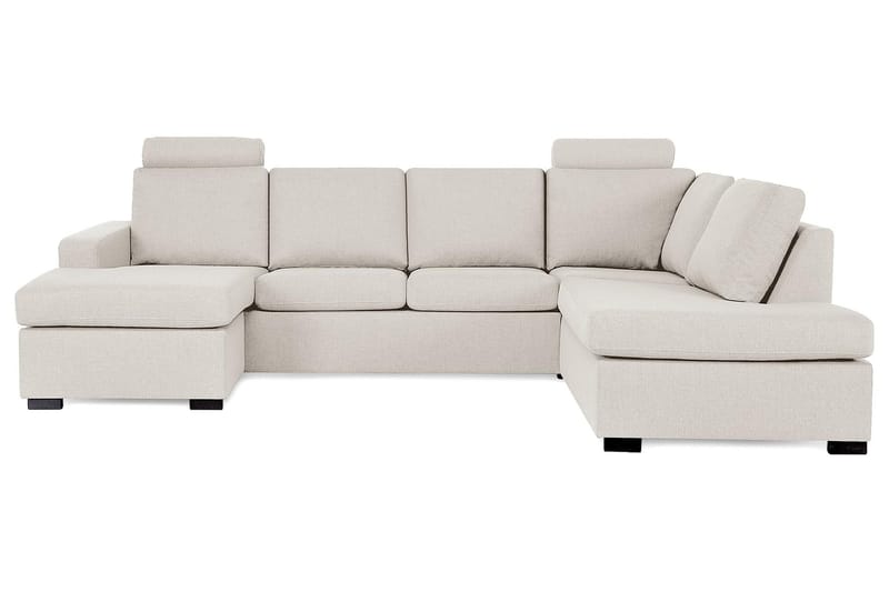 Crazy 4-seters Høyrevendt U-formet Large Sofa med Divan og Sjeselong i Stoff - Beige - Møbler - Sofaer - U-sofa