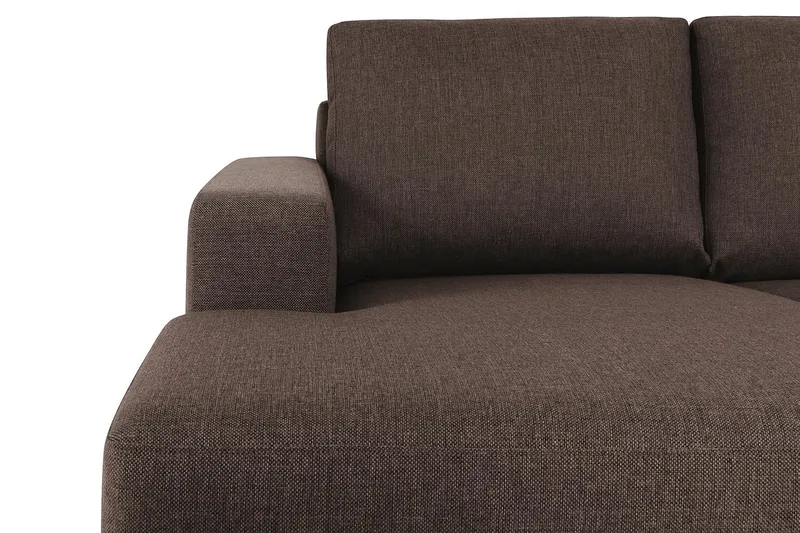 Crazy 4-seters Høyrevendt U-formet Large Sofa med Divan og Sjeselong i Stoff - Brun - Møbler - Sofaer - U-sofa
