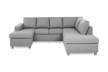 Crazy 4-seters Høyrevendt U-formet Large Sofa med Divan og Sjeselong i Stoff