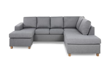 Crazy 4-seters Høyrevendt U-formet Large Sofa med Divan og Sjeselong i Stoff