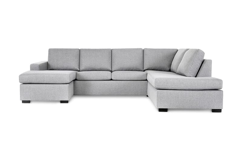 Crazy 4-seters Høyrevendt U-formet Large Sofa med Divan og Sjeselong i Stoff - Grå - Møbler - Sofaer - Skinnsofaer