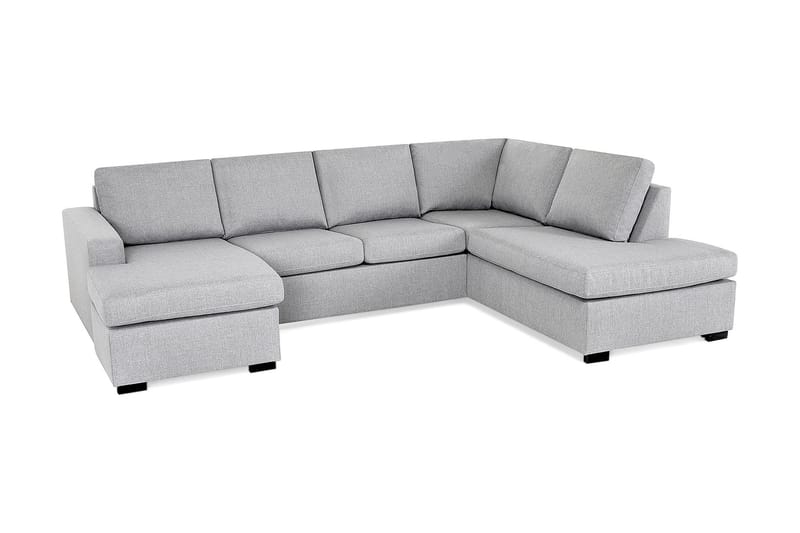 Crazy 4-seters Høyrevendt U-formet Large Sofa med Divan og Sjeselong i Stoff - Grå - Møbler - Sofaer - Skinnsofaer