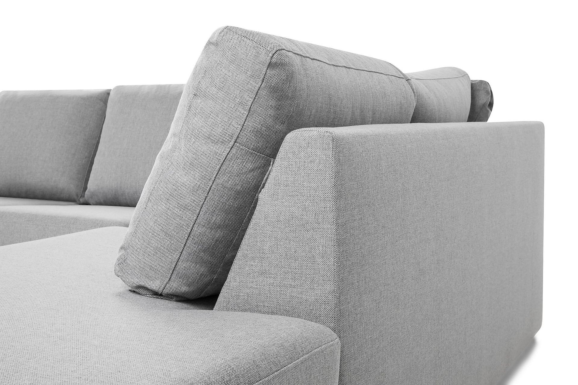 Crazy 4-seters Høyrevendt U-formet Large Sofa med Divan og Sjeselong i Stoff - Grå - Møbler - Sofaer - U-sofa