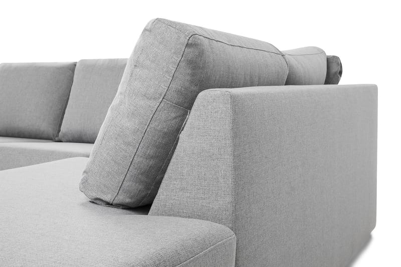 Crazy 4-seters Høyrevendt U-formet Large Sofa med Divan og Sjeselong i Stoff - Grå - Møbler - Sofaer - Skinnsofaer