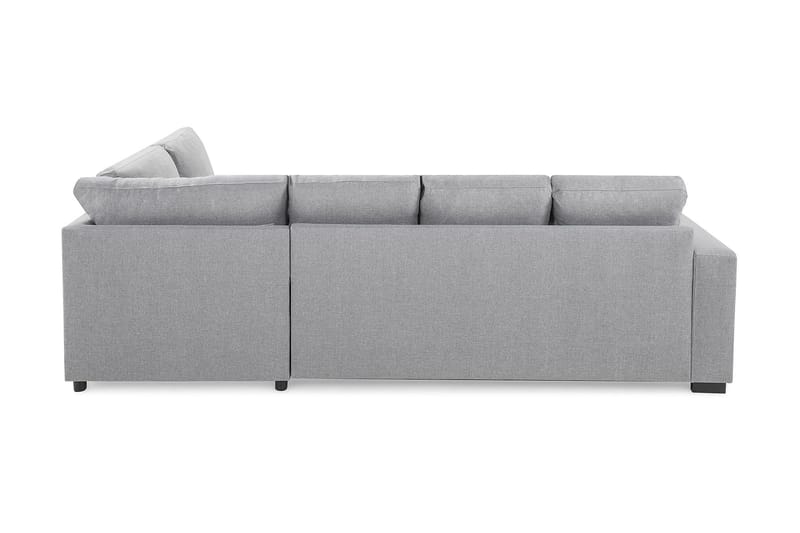 Crazy 4-seters Høyrevendt U-formet Large Sofa med Divan og Sjeselong i Stoff - Grå - Møbler - Sofaer - U-sofa