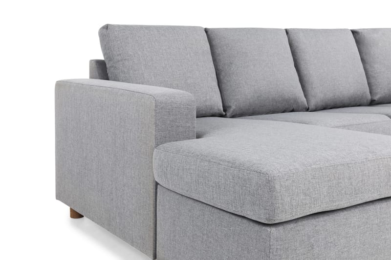 Crazy 4-seters Høyrevendt U-formet Large Sofa med Divan og Sjeselong i Stoff - Grå - Møbler - Sofaer - U-sofa
